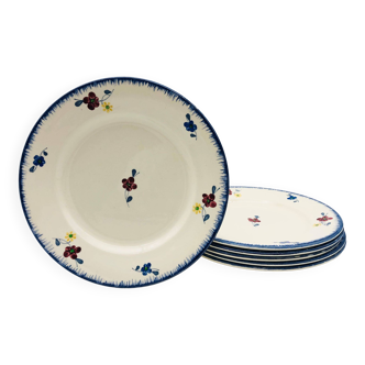 Set of 6 dinner plates “Digoin Sarreguemines / Mary-Lou model”