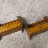 2x wall mounted mid century night stands
