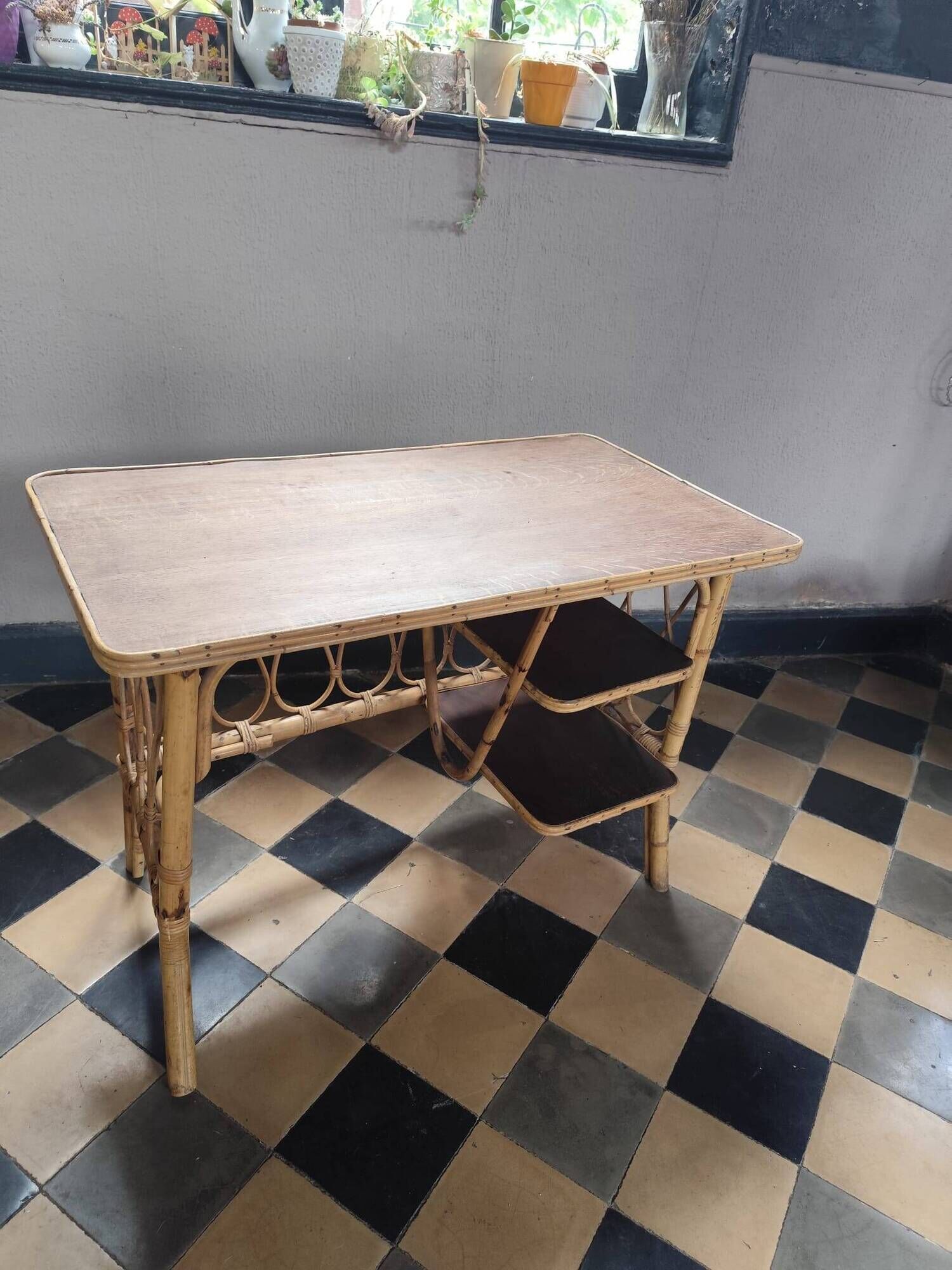 Rattan desk, 1950