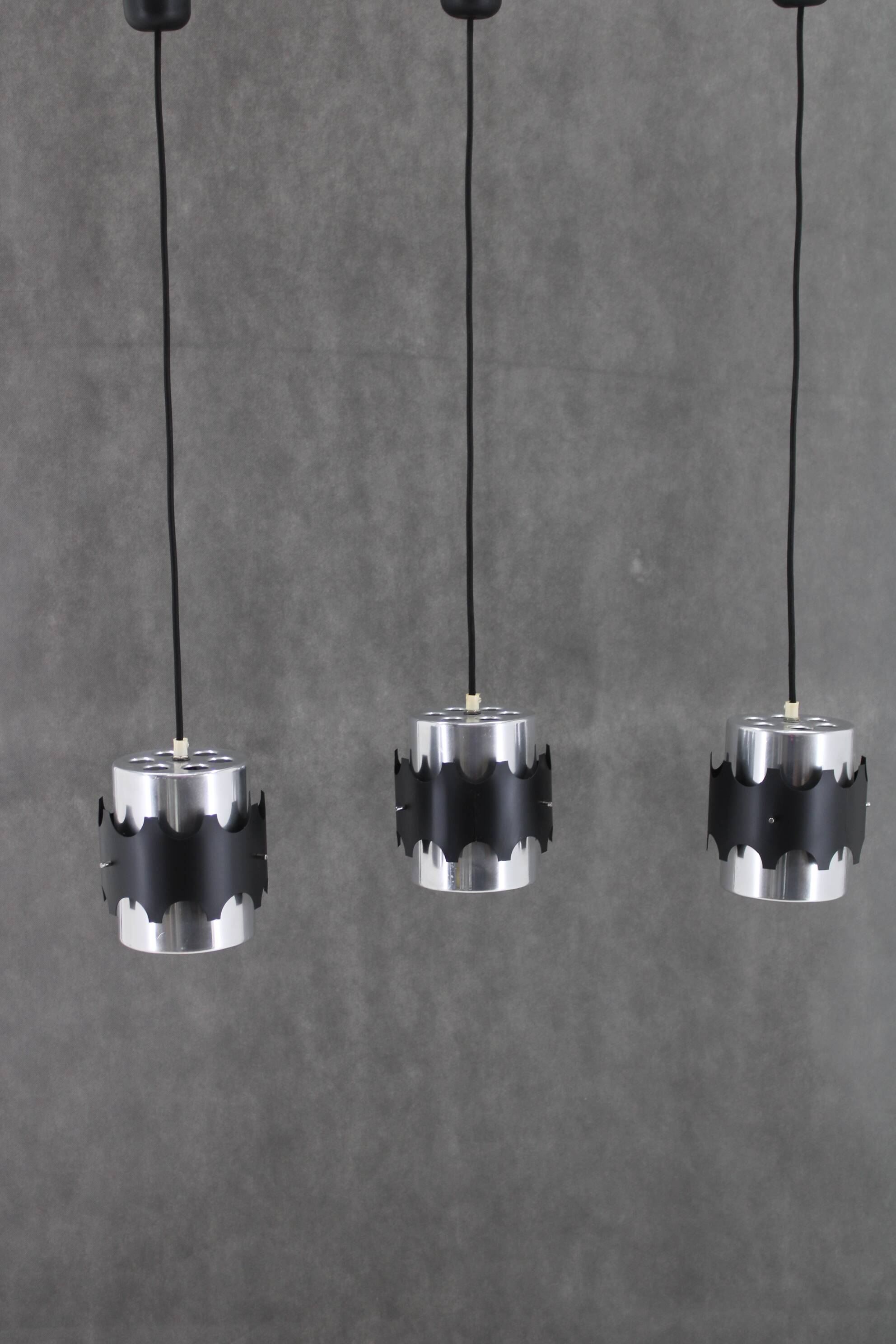 1960s Set of Three Danish Pendant Lights