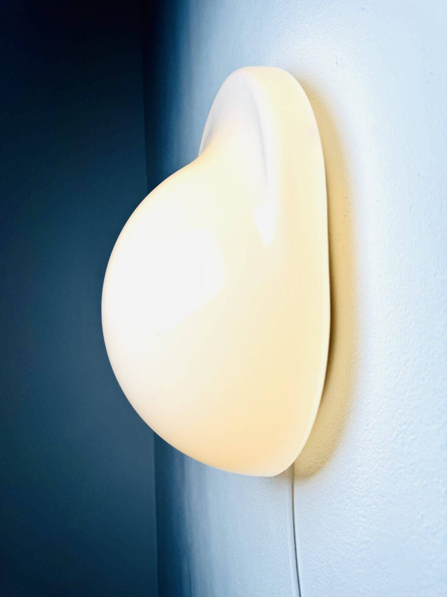 Tortue Opaline Glass Wall Lamp By Rodolfo Bonetto For Candle, Italy, 1970S