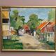Original Swedish Oil On Canvas – Street With Houses And Trees By Ulfe – Dated 1982 – Vintage & Framed