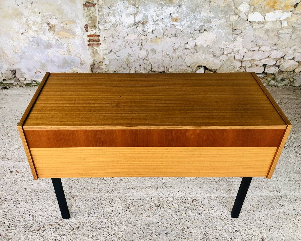 Teak storage unit with metal legs Circa 70's
