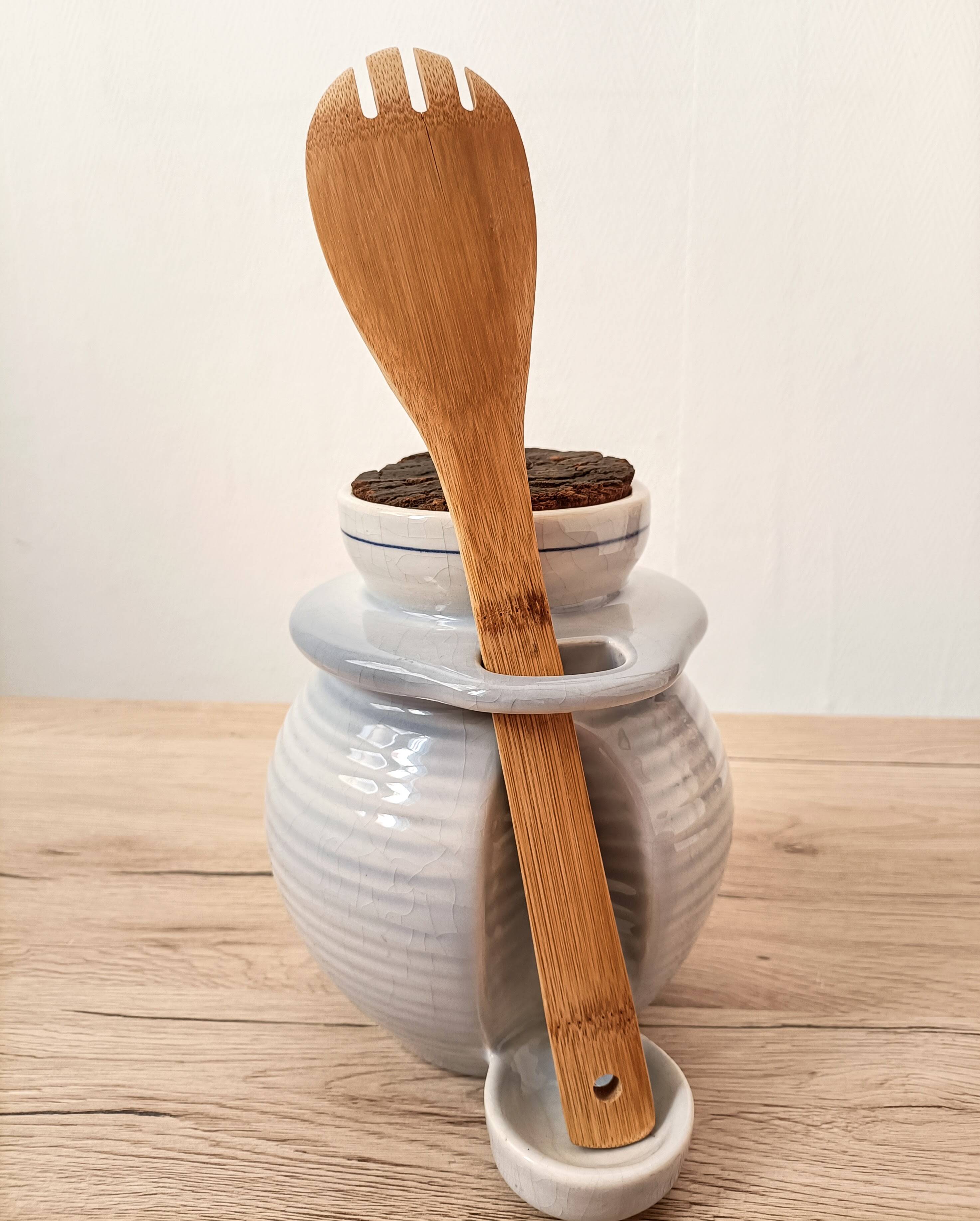 Saint Amand earthenware pickle or olive pot