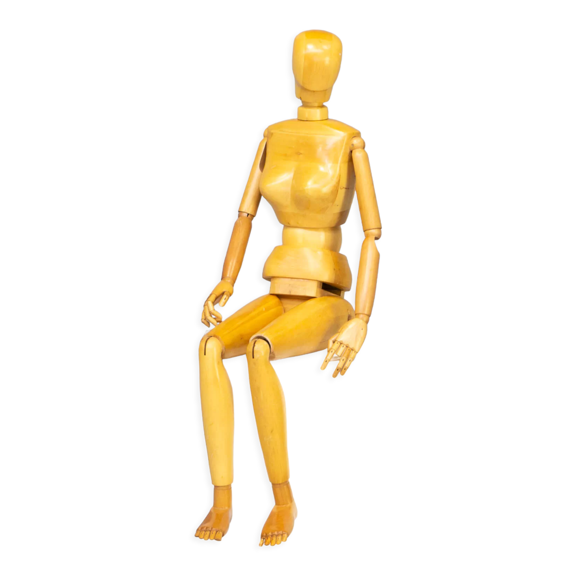 Live-size articulated wooden artist model mannequin