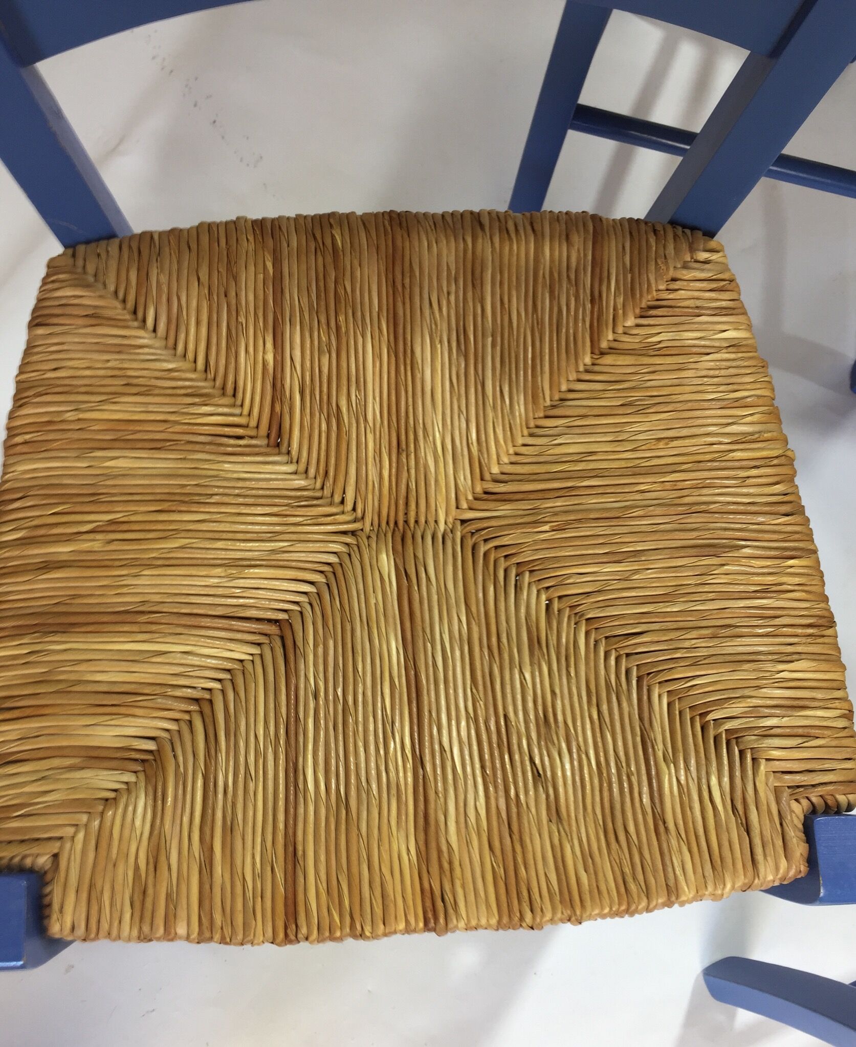 Lot of 4 decked blue chairs