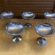 Set of 5 ice cream bowls guy degrenne stainless steel made in france vintage #e2