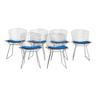 6 chaises Wire No.420 Harry Bertoia pour Knoll International