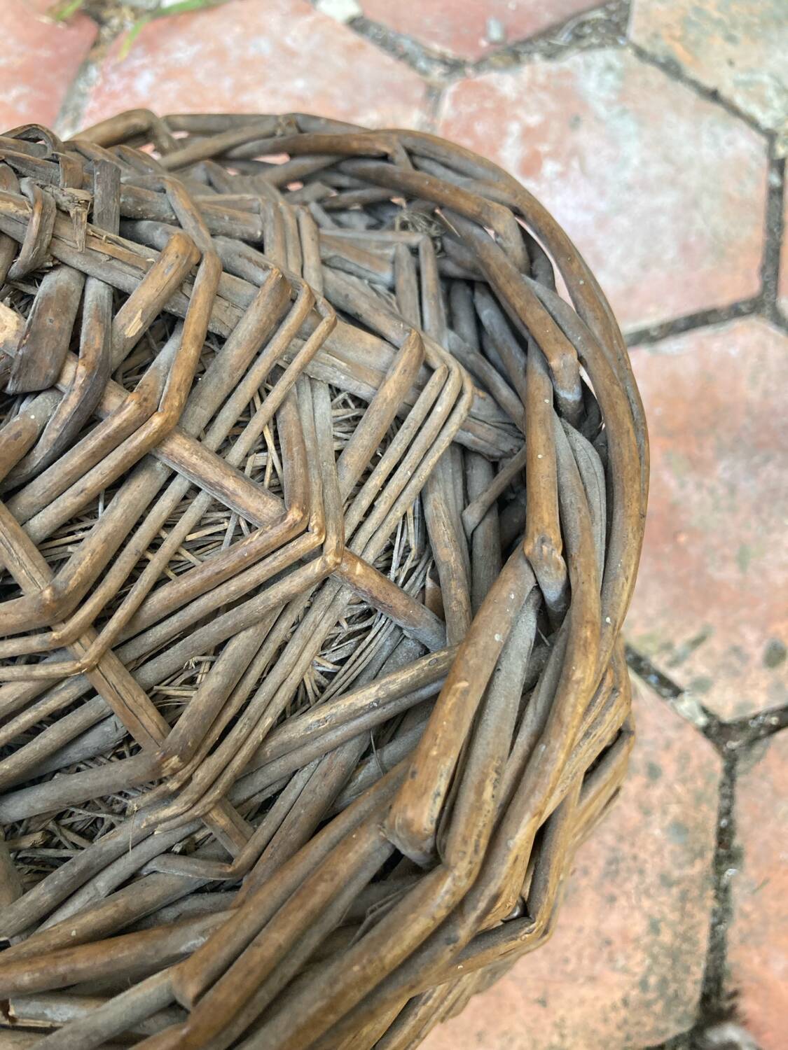 Vintage wicker demijohn