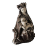 Ancienne Statuette en Plâtre : Vierge à L'Enfant Assise
