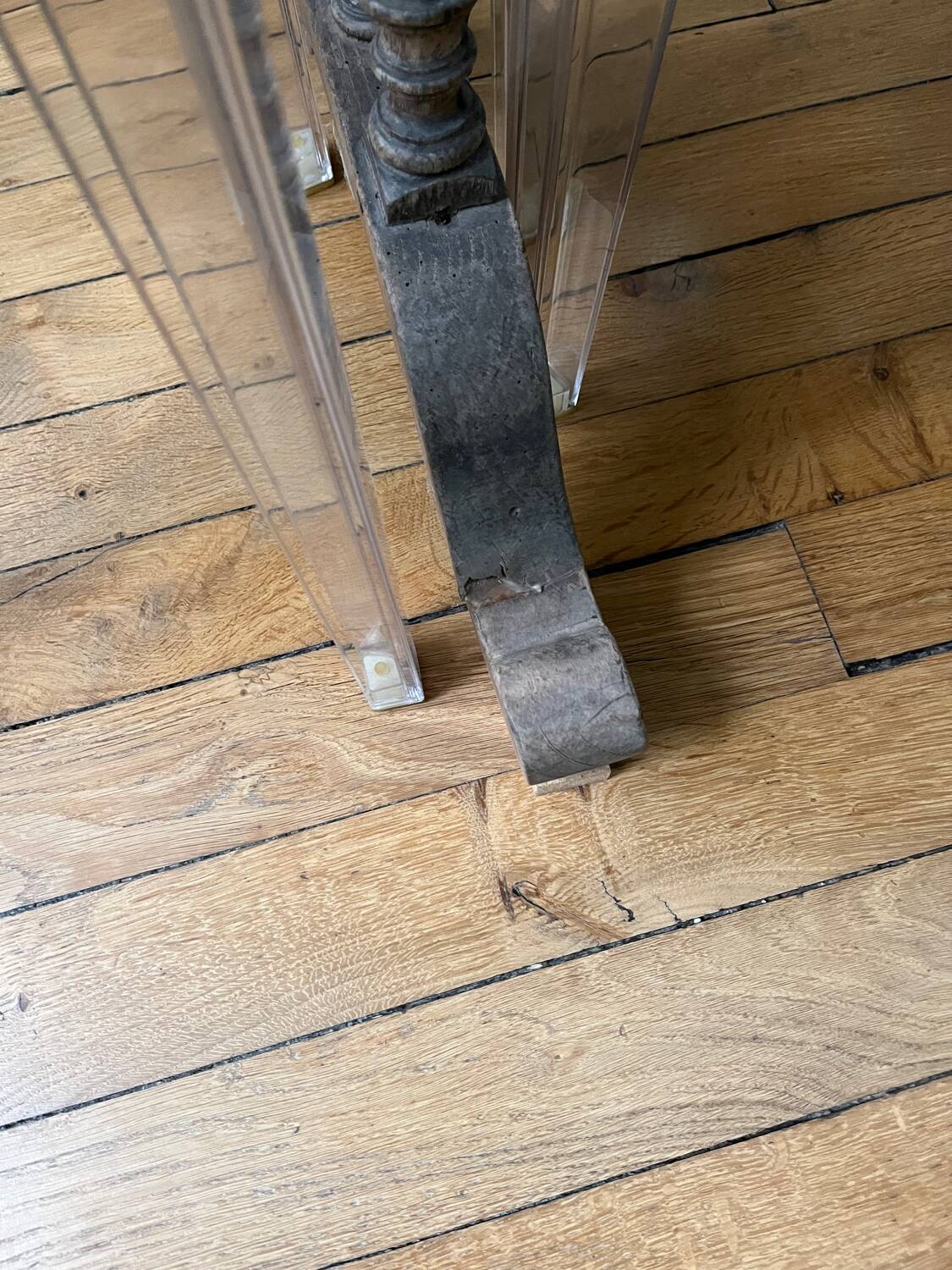 Wooden and iron bistro table