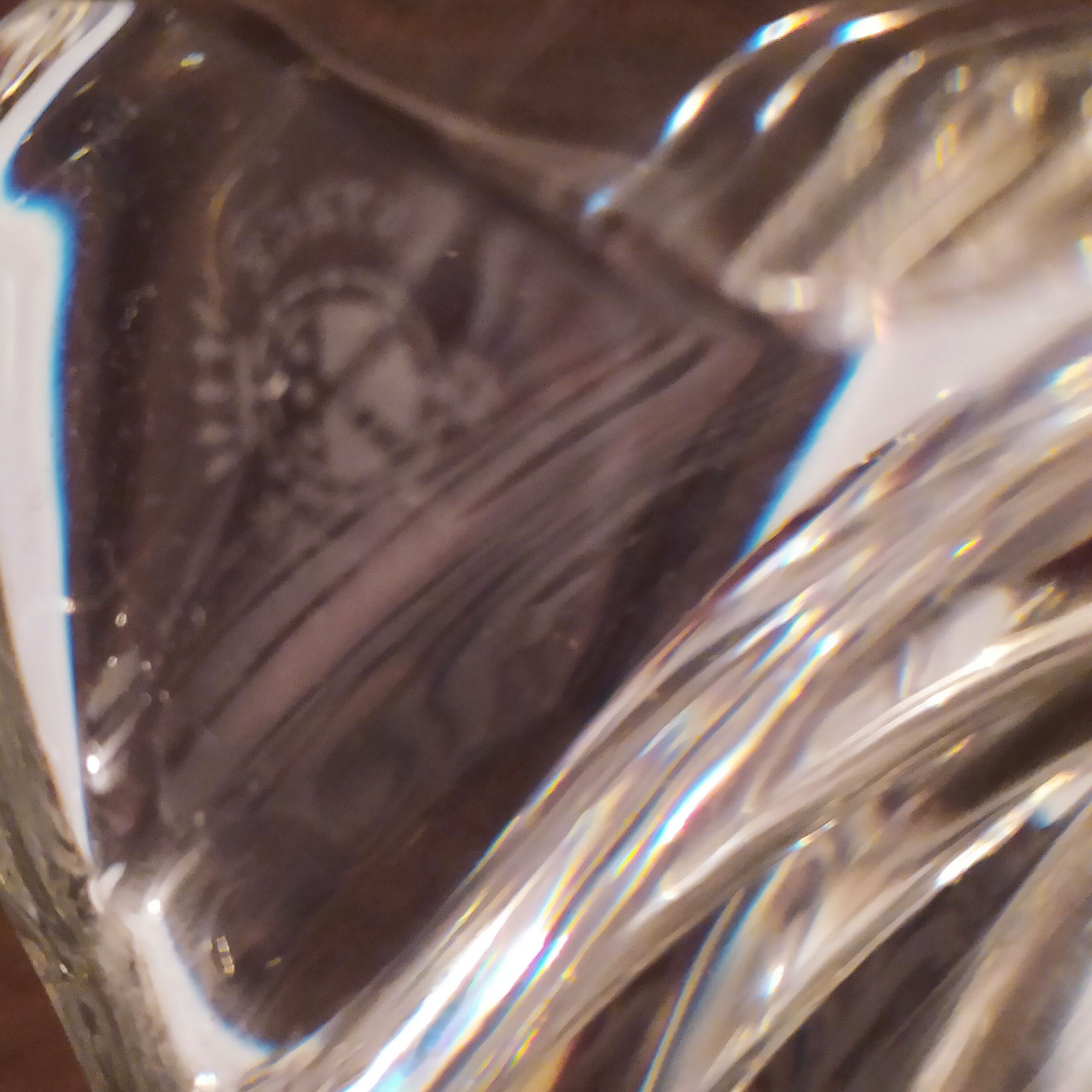 Lamp foot in twisted Sèvres crystal 1960