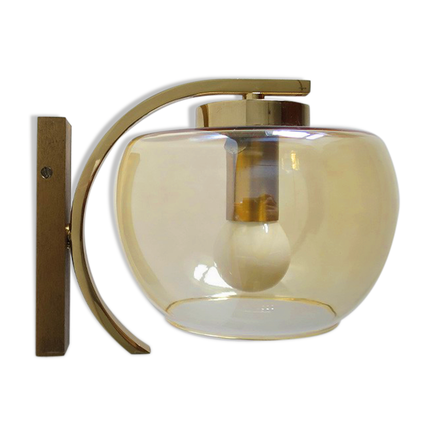Wall sconce globe smoked glass