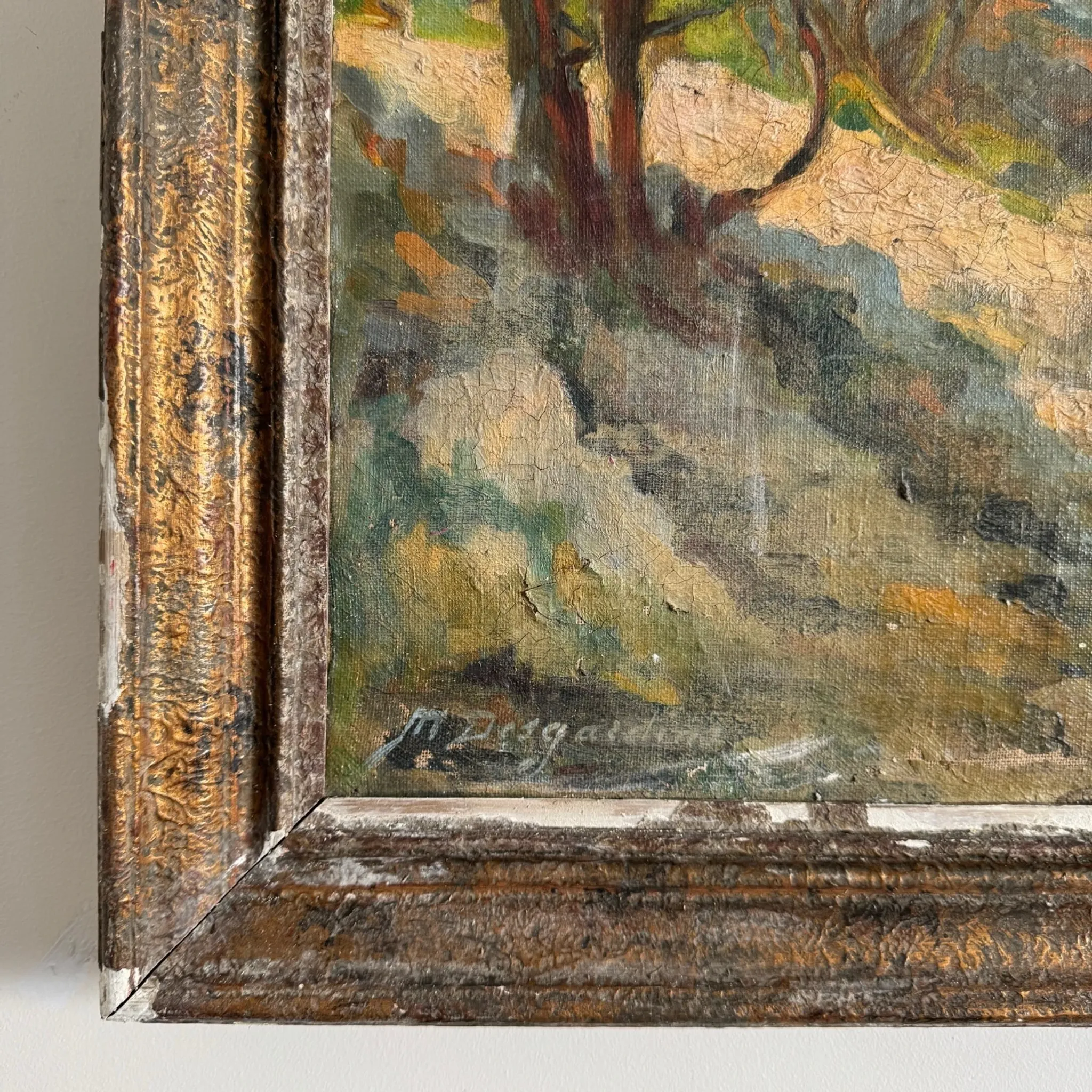 Oil on canvas The Pointe de Bacon in Antibes by M. Desgardins
