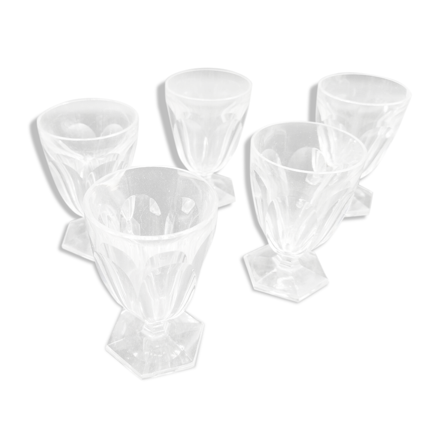 Lot of 5 unsigned Baccarat crystal glasses