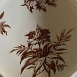 Compotier with gadroons in faience of Clairfontaine 1890 with flowers