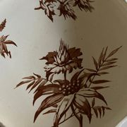 Compotier à godrons en faience de Clairfontaine 1890 à fleurs