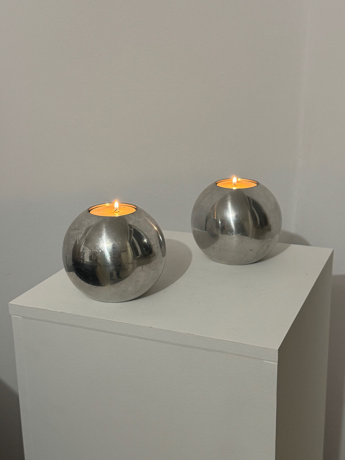 Pair of XL Vintage IKEA Nässjö candle holder designed by Ehlén Johanss