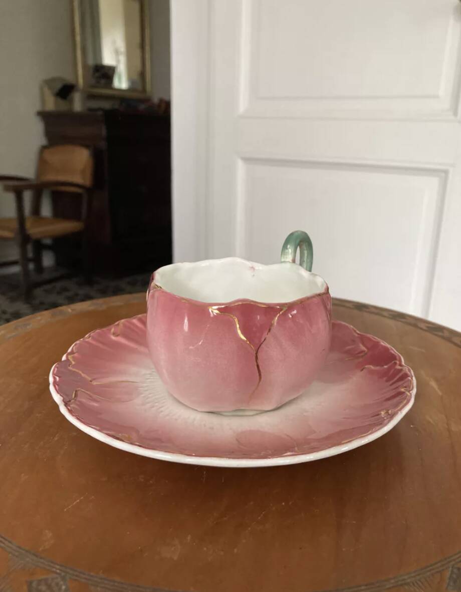 Lunéville keller and guerin pink slip cups.