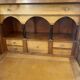 Louis XVI period mahogany secretary, white marble top, clover lock