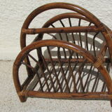 Rattan magazine holder, bamboo and wicker