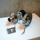 Metal and frosted glass wall lamp 1970