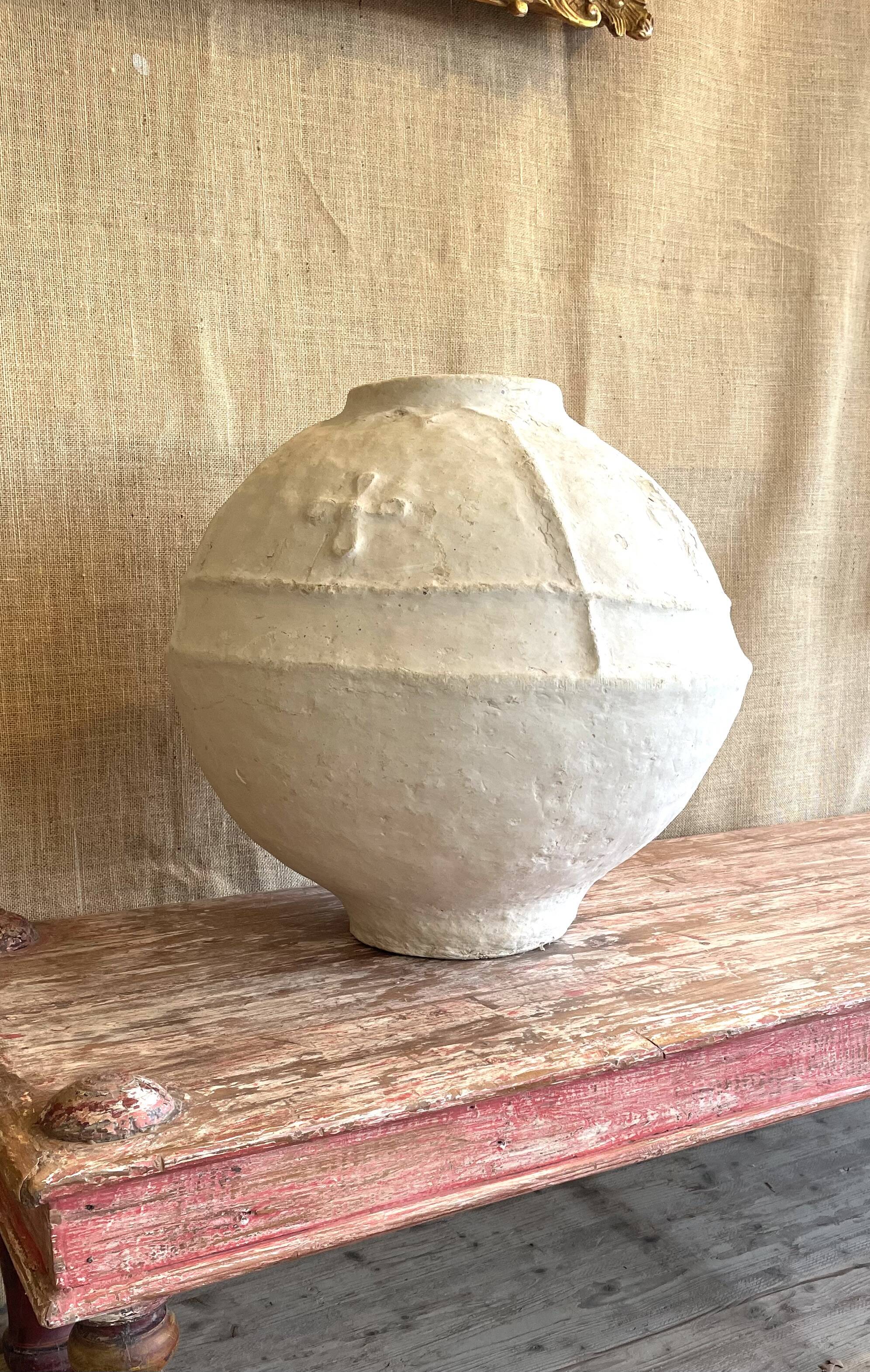 Large vintage papier-mâché jar