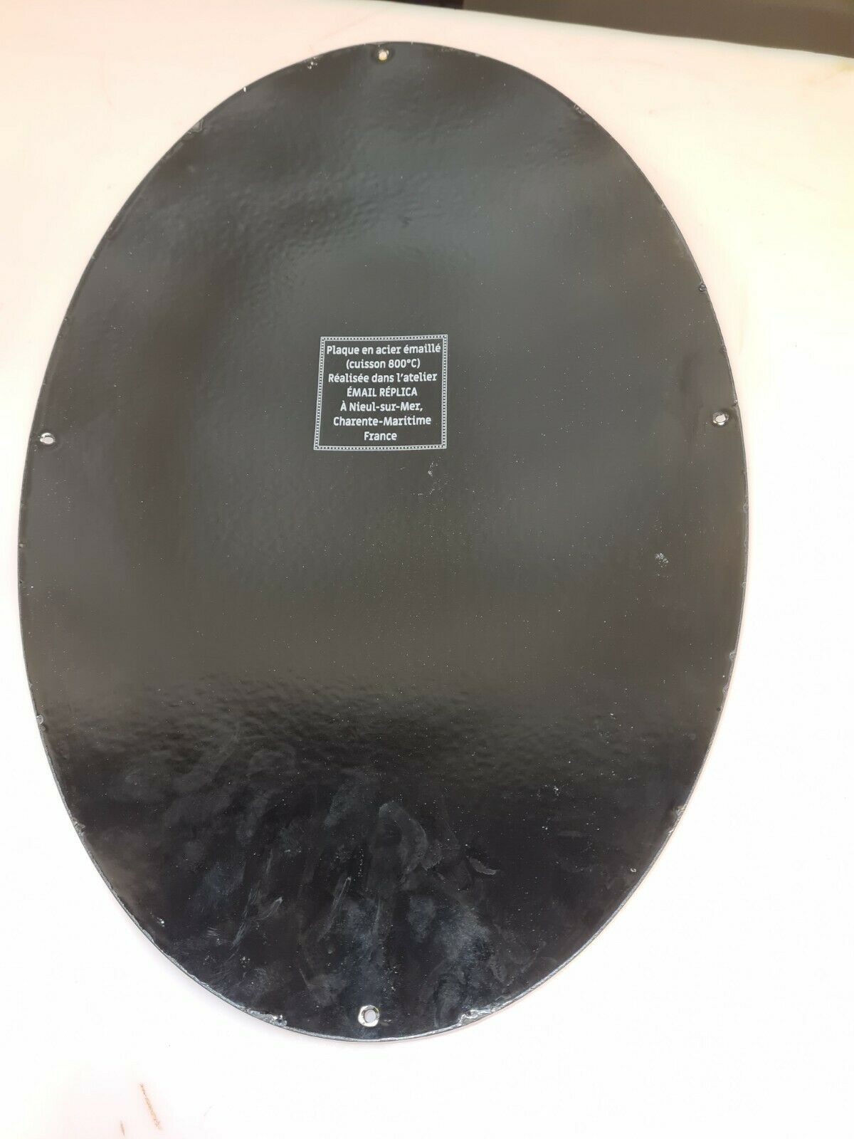 Enamelled plate beer coq hardi