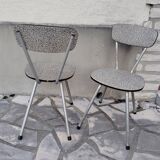Pair of faux leather and metal chairs, 1950s-60s