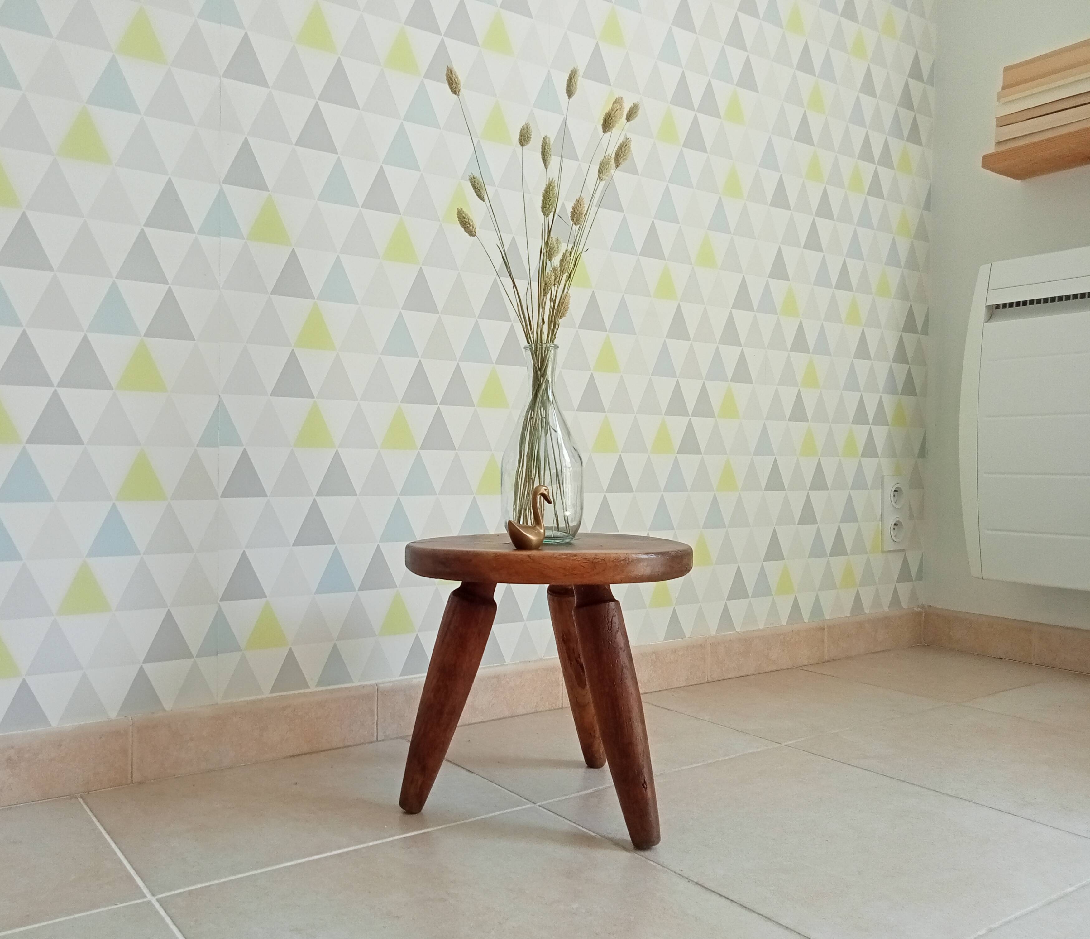 Antique walnut milking stool