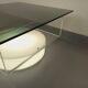 Vintage Italian square illuminated coffee table in glass and plexiglass