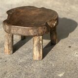 Mini low stool in upcycled old Asian teak H15 D24