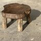 Mini low stool in upcycled old Asian teak H15 D24
