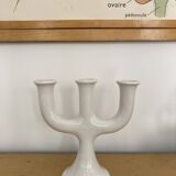 Scandinavian candlestick 3 lights white ceramic