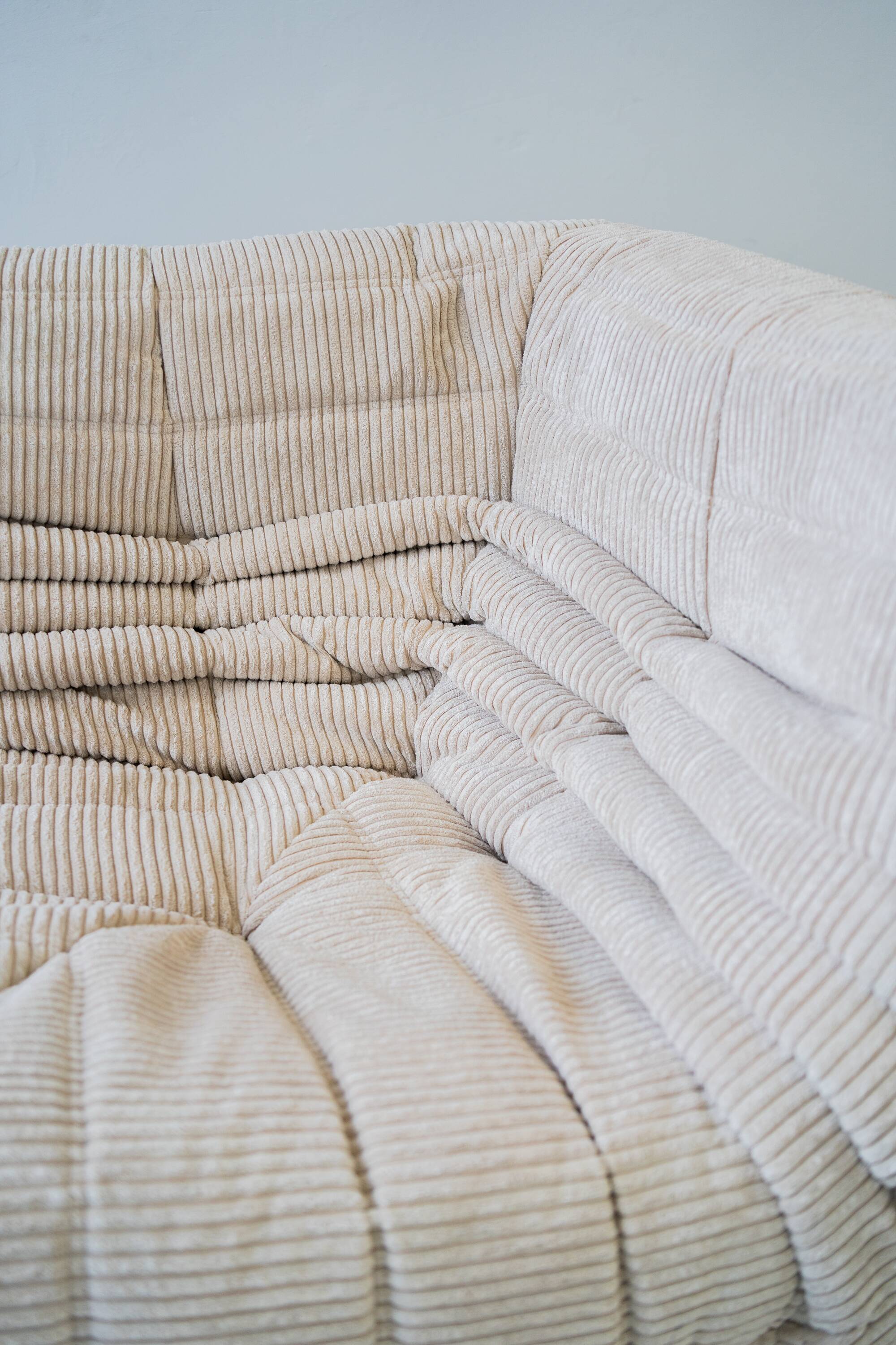 Togo 3-seater and armchair in white Corduroy