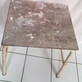 Workshop table wooden top metal base