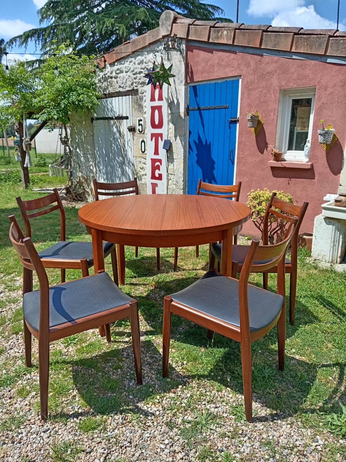 Vintage teak table and chairs