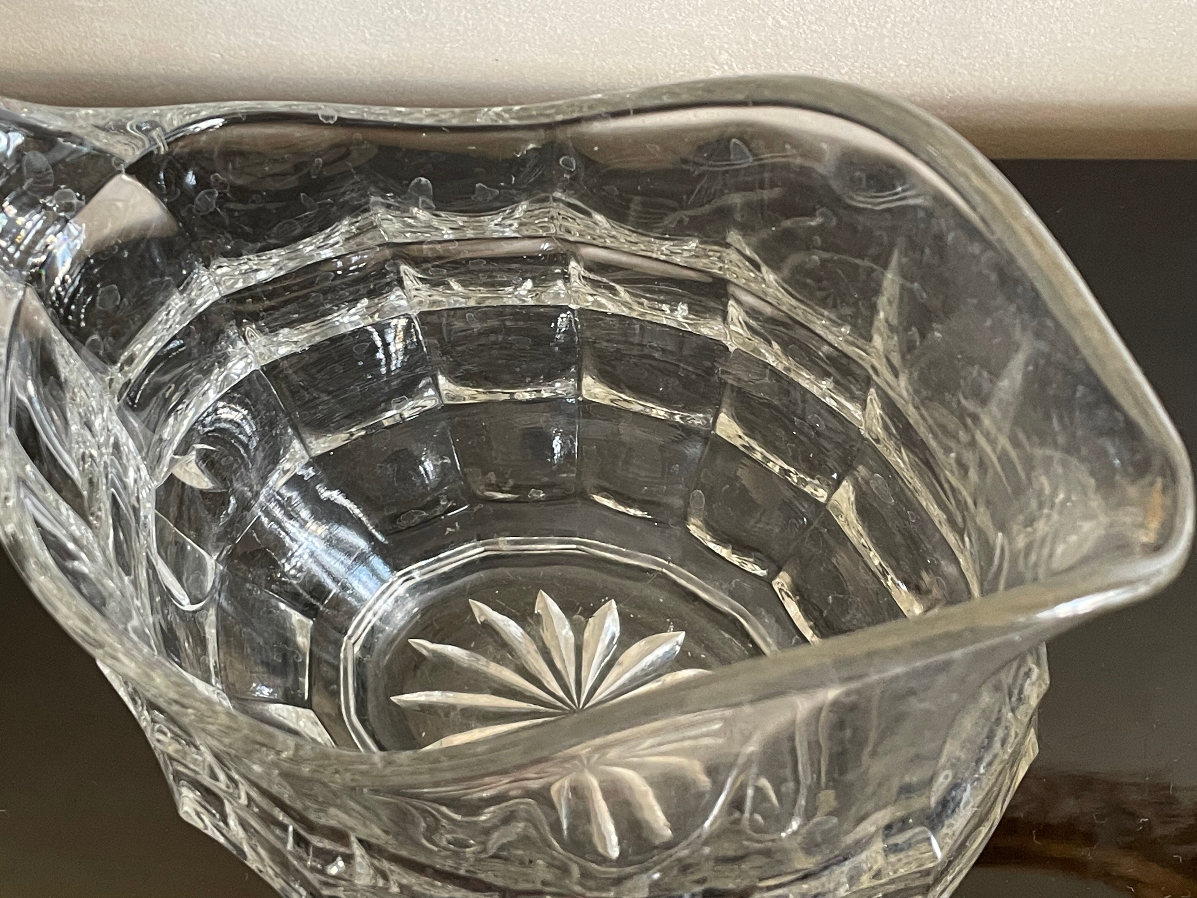 Pitcher, faceted molded glass