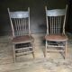 Pair of Antique Country Chairs with Carved Crest Rails | Vernacular Spindle