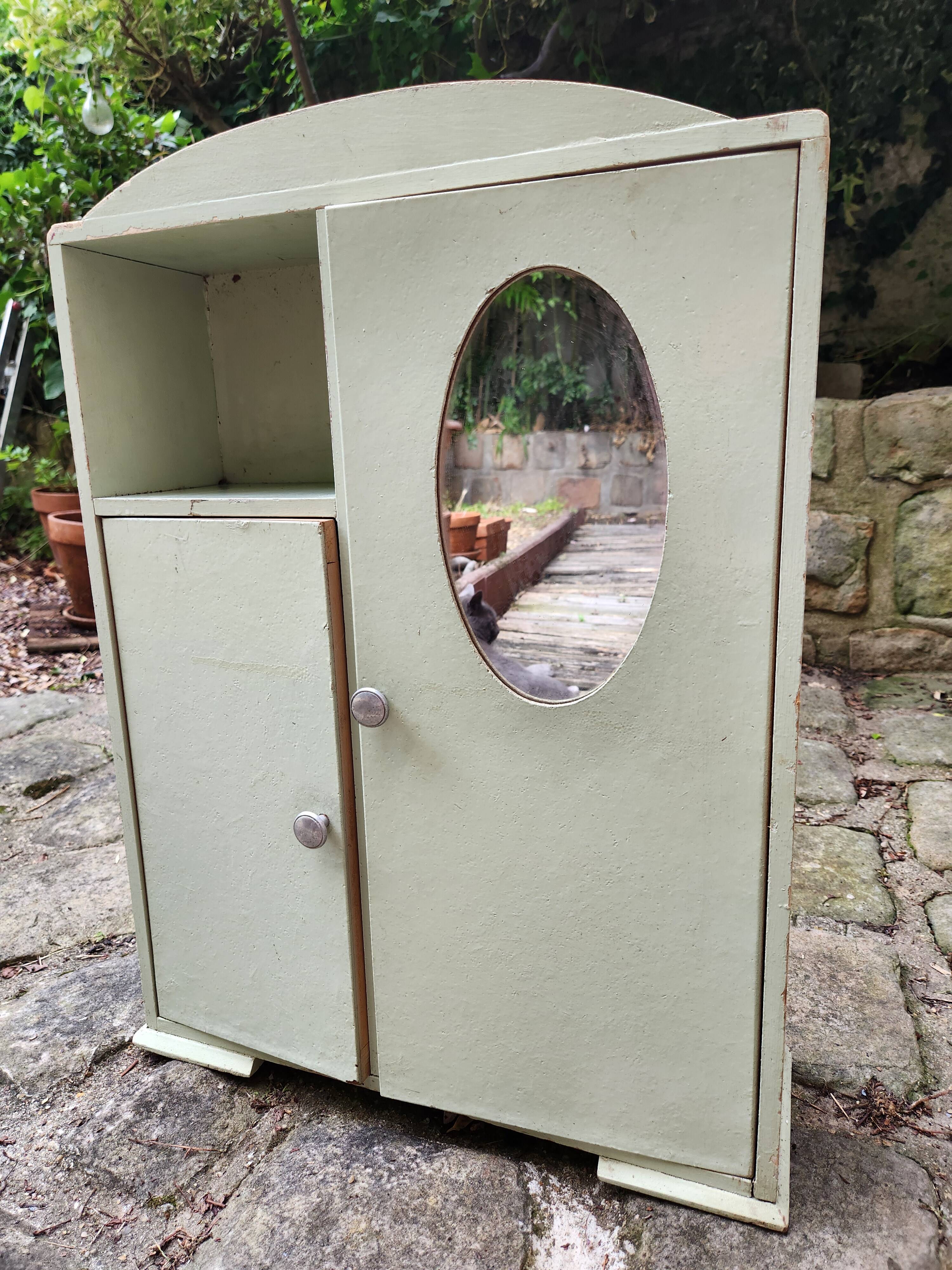 Doll wardrobe or vintage bathroom furniture