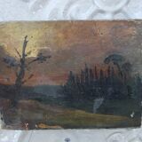 Old canvas painting by Jules Dupré