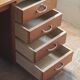 Vintage desk, children's wooden desk in art deco style, desk with drawers
