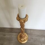 Wood candlestick