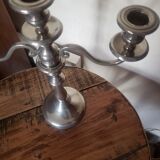 Silver 3-spoke candle holder