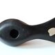 Mexican bird, black terracotta dove signed, 70s