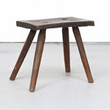 Primitive Wabi Sabi Pine Stool or Side Table