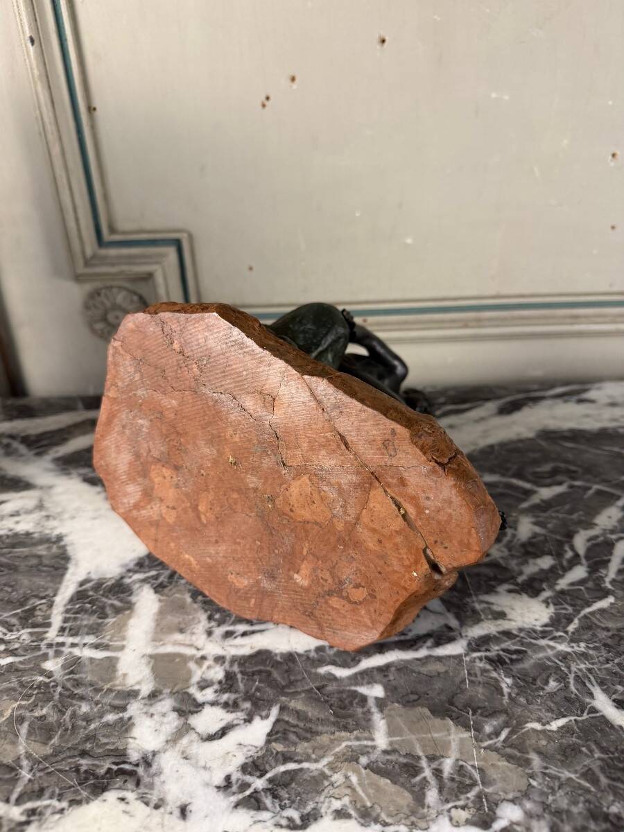 Hermès au repos, bronze Grand Tour, patine noir et verte, XIXème siècle