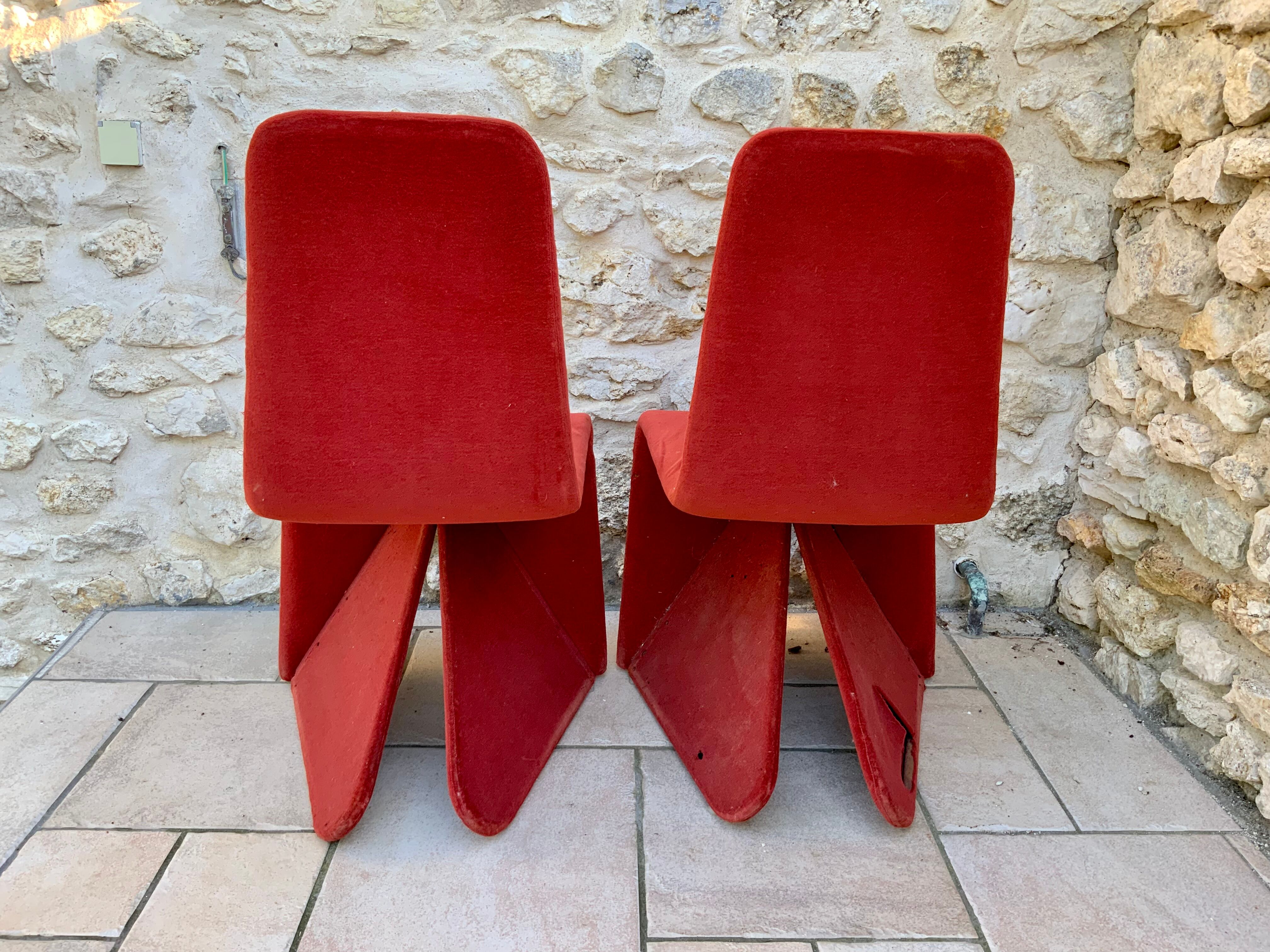 Pair of 1960s/70s fabric seats