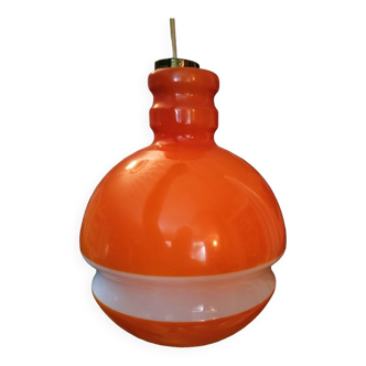 Opaline orange light fixture from the 60s and 70s