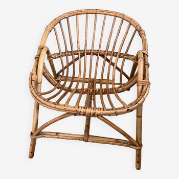 Mini rattan armchair